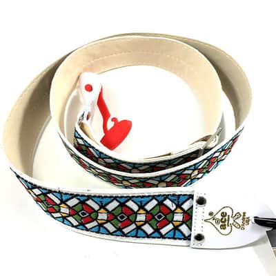 Ace Guitar Strap  Vintage Style  Stained Glass Design  D'Andrea image 1