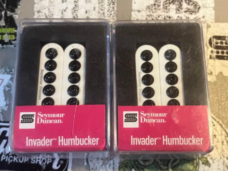 Pre Owned Seymour Duncan SH-8 Invader Guitar PIckup Set 6 String WHITE image 1