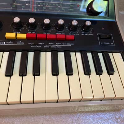 Sankei Entertainer TCH-8800 Drum Machine, Synth Keyboard, Mixer Amp, Radio, Tape Player Recorder 1978 - Tan and black plastic image 6