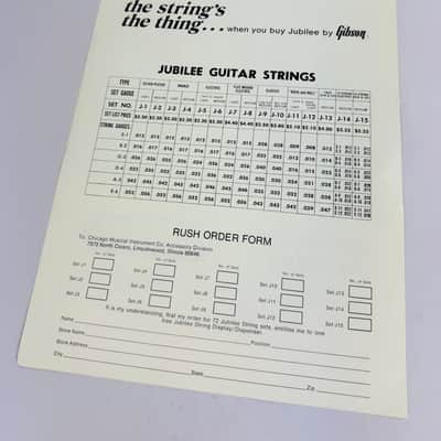 Gibson “Jubilee” Guitar Strings Dealer Flyer – c. 1970 image 2