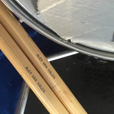 Alex Van Halen's Signed 1977 Super-Sensitve Snare Drum, Sticks, Simmons Pad and Brain. image 9