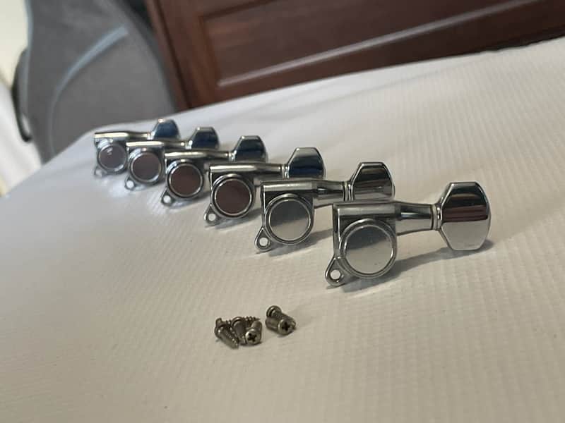 1980's Japan Kramer Focus Chrome GOTOH Tuners Tuning Pegs 6 In Line Machine Heads image 1