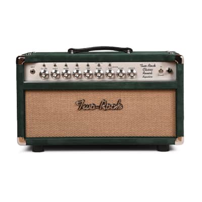 Two Rock Classic Reverb Signature Silver Anodized 100w Head Forest Green Suede w/ Cane Grill & Silver Skirted Knobs Pre-Order image 1