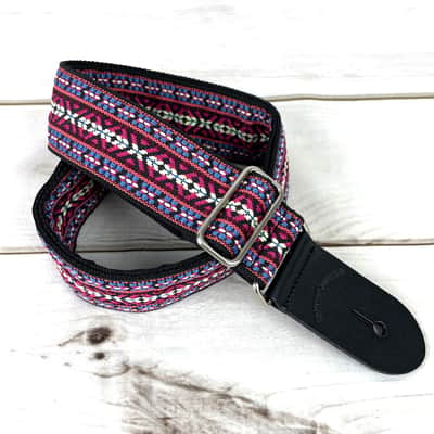 Walker & Williams H-19-M Vintage Series Strap Red, Blue & Cream Yucatan Style Weave image 8