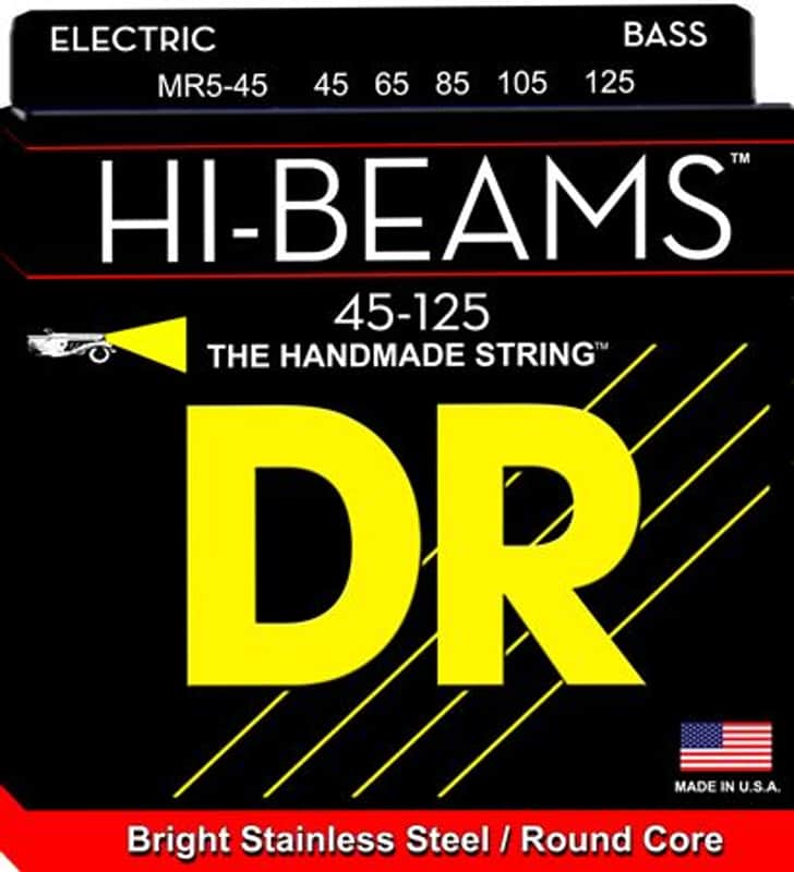 DR Strings MR545 Hi Beam 5-String Electric Bass Guitar Strings 45-125 imagen 1