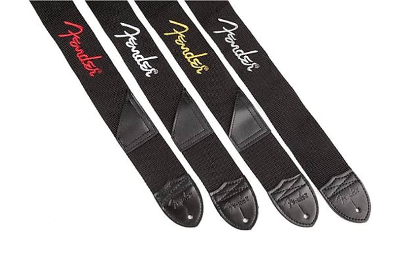 Fender 2" Black Poly Strap with White Logo 2016 image 2