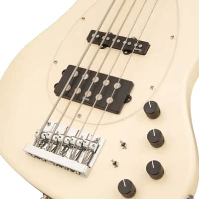 Sadowsky MetroExpress 21-Fret Vintage M/J Bass, Roasted Maple Fingerboard, 5-String - Solid Olympic White High Polish image 5