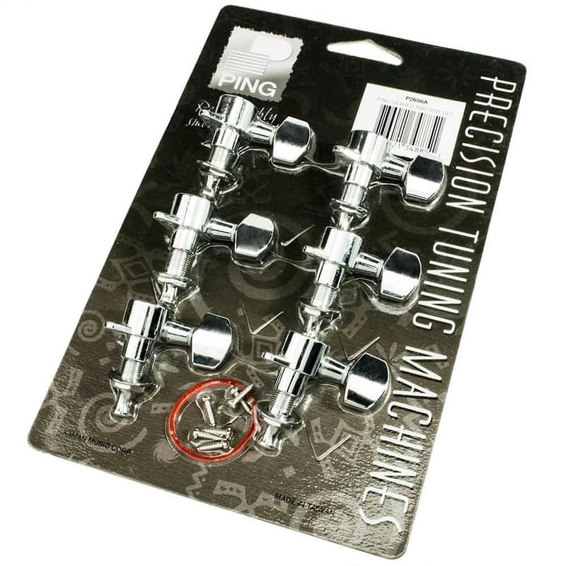 PING 6-in-line CHROME Guitar Tuners, Small Button, Sealed Gear. P2656A image 1