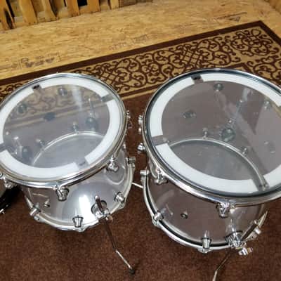 Used DW Design Series 6-Piece Clear Acrylic Drum Set image 12