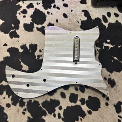 Decca Guitar Striped Aluminum Pickguard + Single Coil Pickup 1960's Teisco / Guyatone image 1