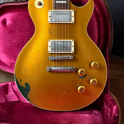 2017 Gibson Les Paul Standard Heavy Aged Gold over Green PSL image 2