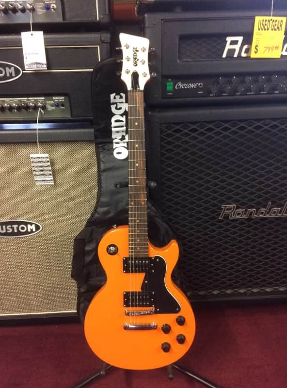 Orange Branded Single Cut Style Bright ORANGE Electric Guitar [ProfRev] image 1