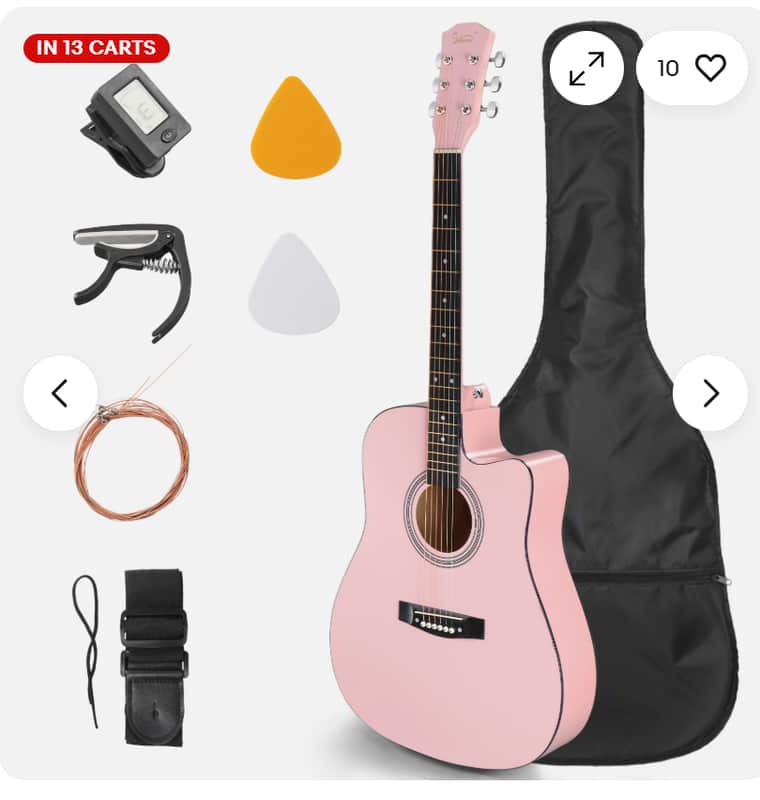 41" Beginner Acoustic Guitar Starter Kit w/ Bag, Strap, Tuner & Extra Strings image 1