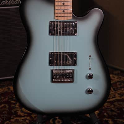 Moniker Custom made 1/1 P90 and HB Modified-Strat-style body Blue black sunburst image 2