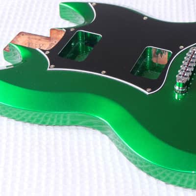 Warmoth Body Candy Green Diamondback Offset Doublecut Lightweight Mahogany image 7