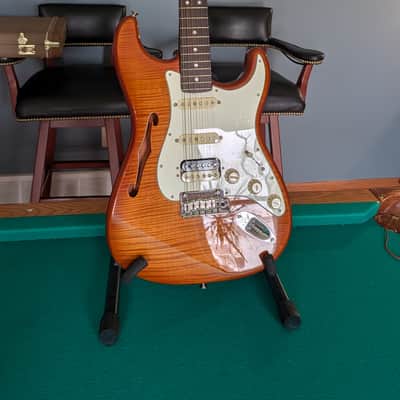 Fender Semi Hollow Stratocaster 2019 - AAA flame ice tea image 3