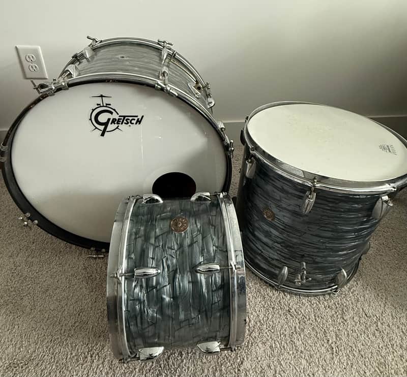 1950s Gretsch Broadkaster Outfit in Midnight Blue Pearl 14x22 9x13 16x16 image 1