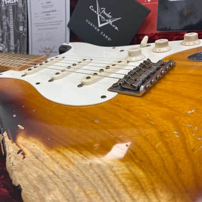 Fender Masterbuilt 58 Stratocaster (Dennis Galuszka), Abby Ybarra Pickups, 2 tone Sunburst Relic image 4