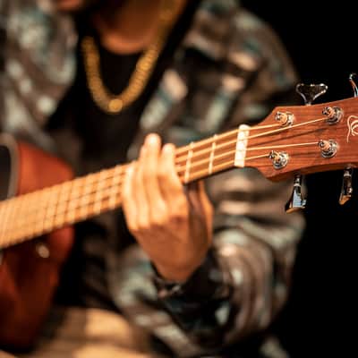 Ortega D7E-BFT-4 Deep Series 7 Spruce Top Mahogany Neck Medium Scale 4-String Acoustic-Electric Bass Guitar image 17