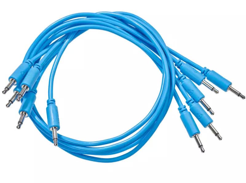 Black Market Modular Eurorack Patch Cables (100cm - Blue - 5 Pack) image 1