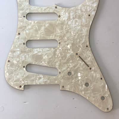 Fender Japan Reissue Strat Relic Pickguard  Guitar Vintage Age White Pearl 2 Ply image 1