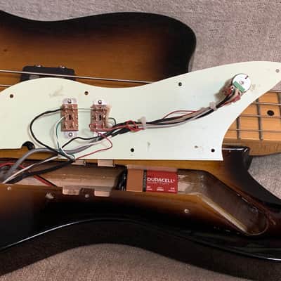 2012 Fender Pawn Shop Reverse Jaguar 32” Scale Bass Sunburst Upgraded Active Electronics & Coil Tap + TKL Case image 22