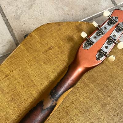 Vintage 1956 Danelectro U2 Electric Guitar Copper w original TWEED case image 11