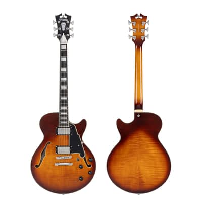D'Angelico DAPSSDITBNS Premier SS- Dark Iced Tea Burst image 4