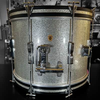 Ludwig No. 996-1 Club Date Outfit Drum Set (8x12"/14x14"/14x20") w/ Keystone Badges 1967 - Silver Sparkle image 21
