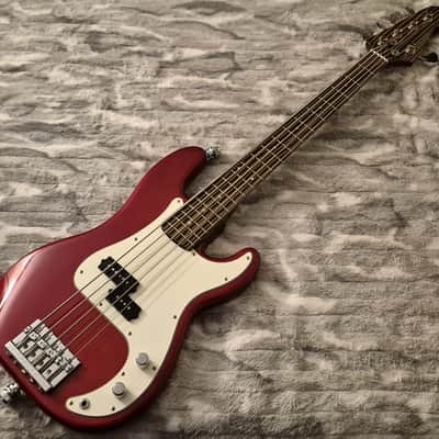 Fender Precision V Parts Bass - 5-String - Zebrawood Neck - 2000s - Candy Apple Red image 2