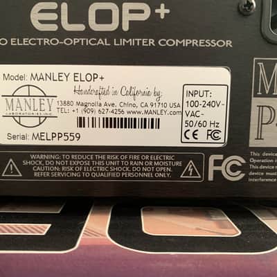 Manley Labs ELOP+ Dual-Channel Electo-Optical Tube Compressor / Limiter 2010s - Purple image 3