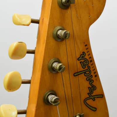 Vintage 1958 Fender Musicmaster Electric Guitar, Maple Fingerboard, Desert Sand w/ Case image 13