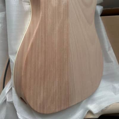 Unfinished Mahogany Wood Guitar Telecaster Tele Style Body with Tiger Maple Top image 6
