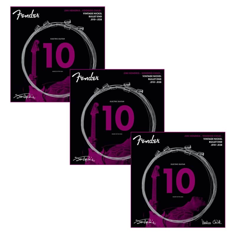 Fender Voodoo Child Guitar Strings Vintage Nickel Bullet 3-Pack 0733150609 image 1