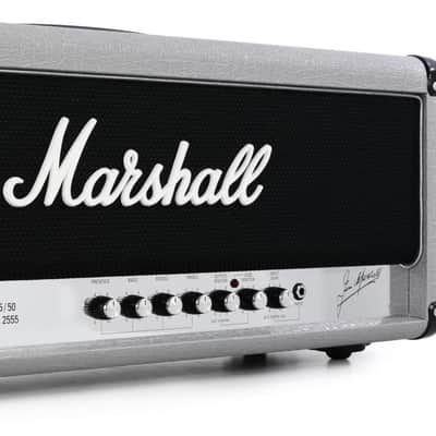 Marshall 2555X Silver Jubilee 100-watt Reissue Tube Head Bundle with Marshall 2551AV Jubilee 280-watt 4x12" Angled Extension Cabinet image 1
