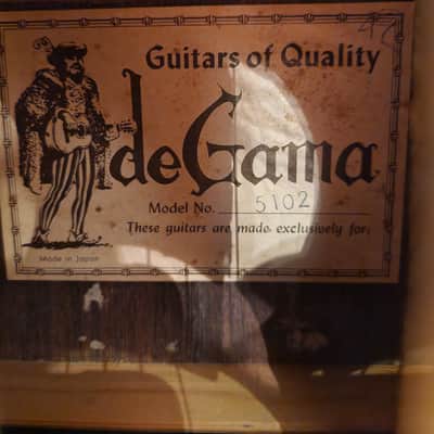 Vintage JAPAN De Gama 5102 Classical Acoustic Natural image 6