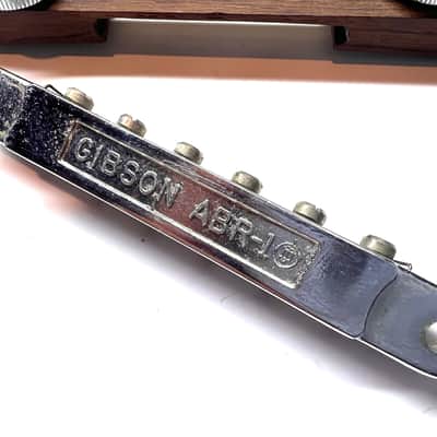 Gibson Forge ABR-1 guitar bridge Nylon wire stamp Les paul original vintage USA paf 1965-1970’s - Chrome image 7