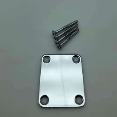 Stratocaster/Telecaster Style Neck Plate w/Hardware - Chrome image 1
