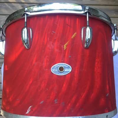 Slingerland Marching Tom 1970's - Red Flame 10 x 14 image 1