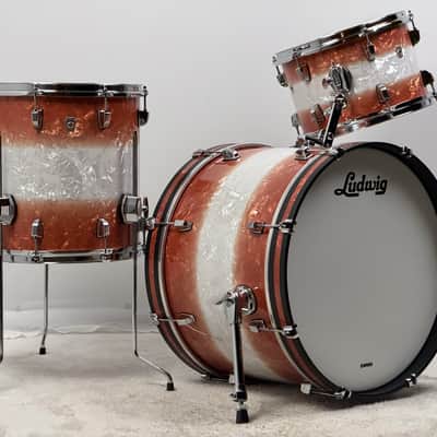 Ludwig USA 20/12/14" Neusonic Downbeat Outfit - VIDEO Fireburst Pearl w/ Maxwell Ludwig Rail image 4