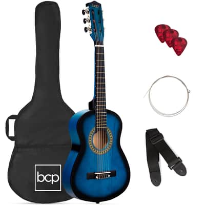 Best Choice Products Kids Acoustic Guitar Beginner Starter Kit with Carrying Case - 30in-Natural Mahogany image 15