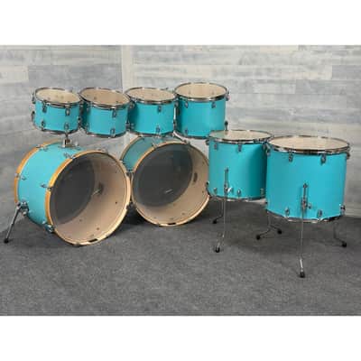 Yamaha Stage Custom Birch 8pc Drum Set (24" Double Bass) Matte Surf Green image 2