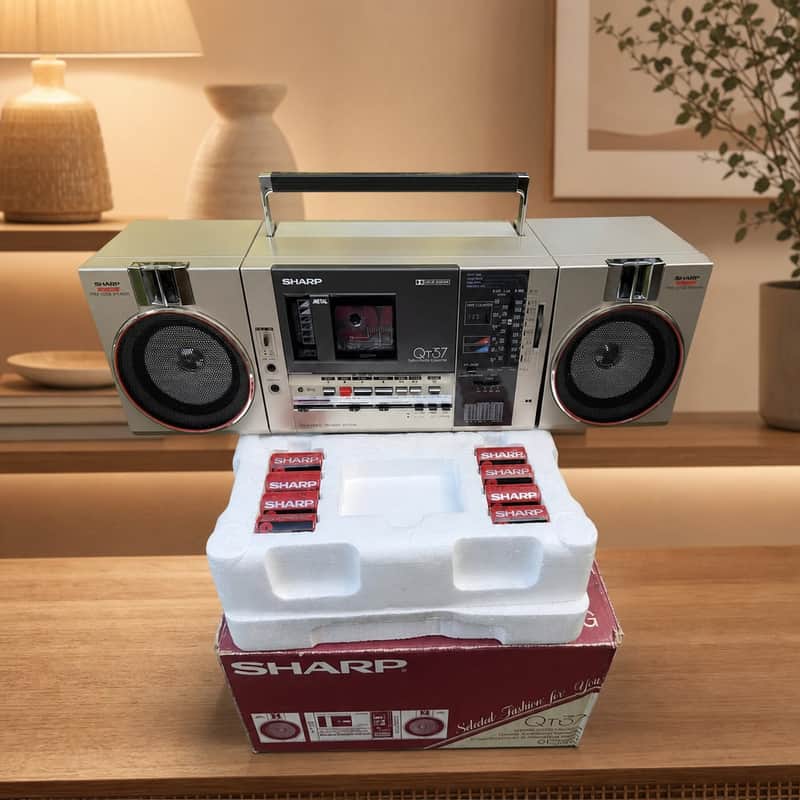 Sharp QT-37 Rare Vintage Mint Collectible Japan Boombox Getto blaster Warranty image 1