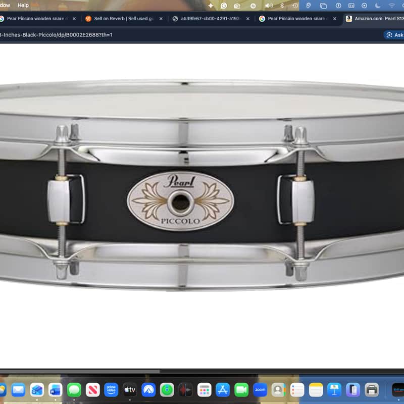 Pearl Steel Picallo Snare Drum 2015 - Matte Black image 1