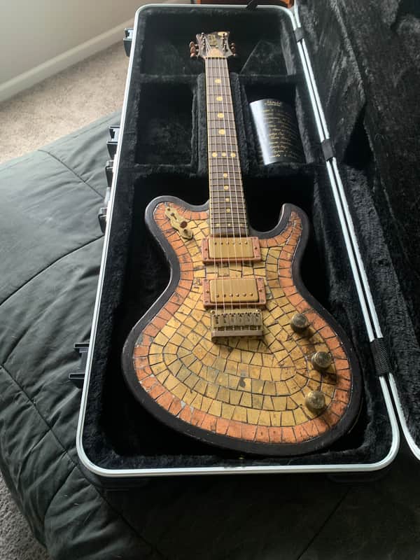 Mondell Custom Guitars Model T “Spanish Galleon” 2023 - Gold Leaf Metal Mosaic Top - Brazilian Rosewood Fingerboard image 1
