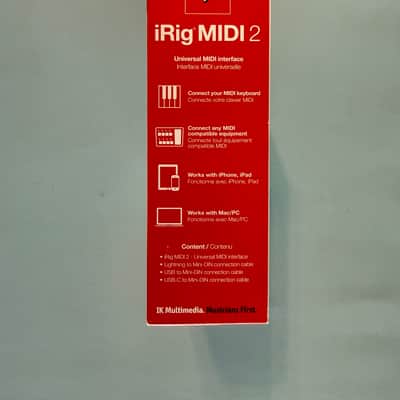 IK Multimedia iRig MIDI 2 Mobile USB/Lightning Interface for iOS 2014 - Present - Black image 4