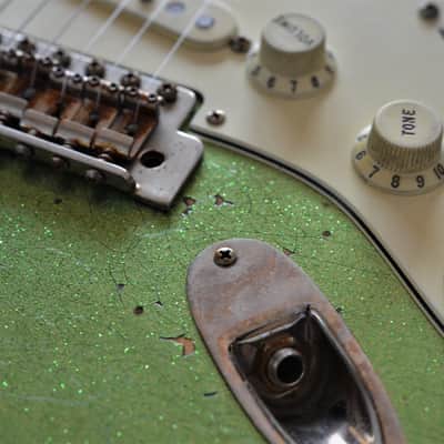 Fender Custom Stratocaster Heavy Relic Lime Green Sparkle CS Texas Specials image 4
