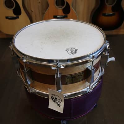 Pork Pie USA Custom Maple Snare Drum 14x6.5 in. - Brandied Peach w/ Mahogany Stripe image 2