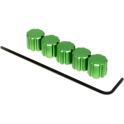 6 Instrument Control KNOBS, w/Set Screw and Wrench, Anodized Aluminum, Guitar Radio DIY, Green image 4