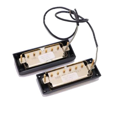 Gibson Gold Mini Humbucker Pickup Set With Surrounds & Screws image 3
